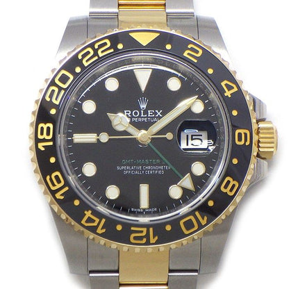 Rolex Watch GMT Master II Roulett Black Dial Date Luminous Hands Index Rotating