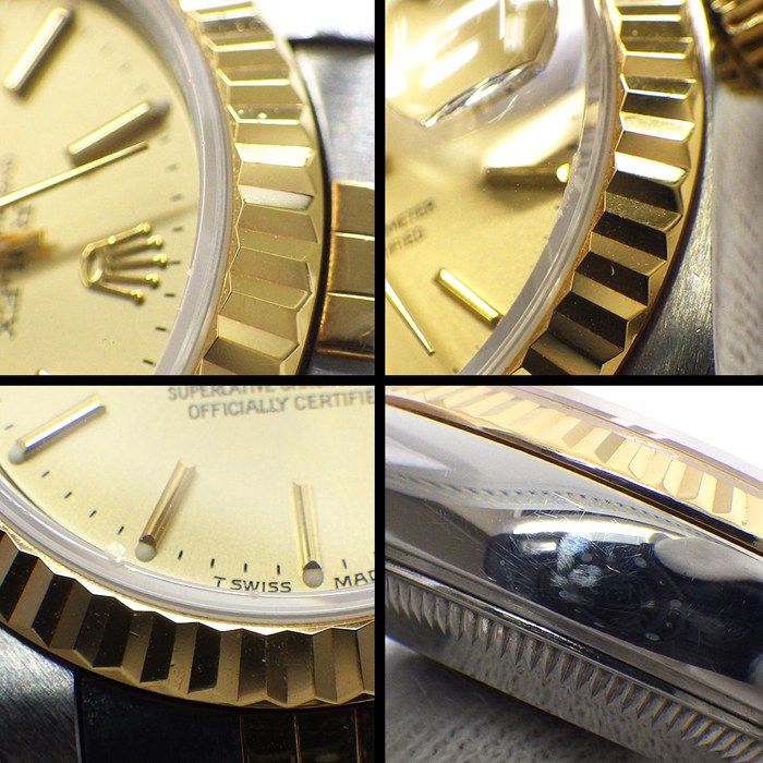 Rolex Watch Datejust T Number Champagne Gold Dial Date 18k Yellow SS Automatic — view 6