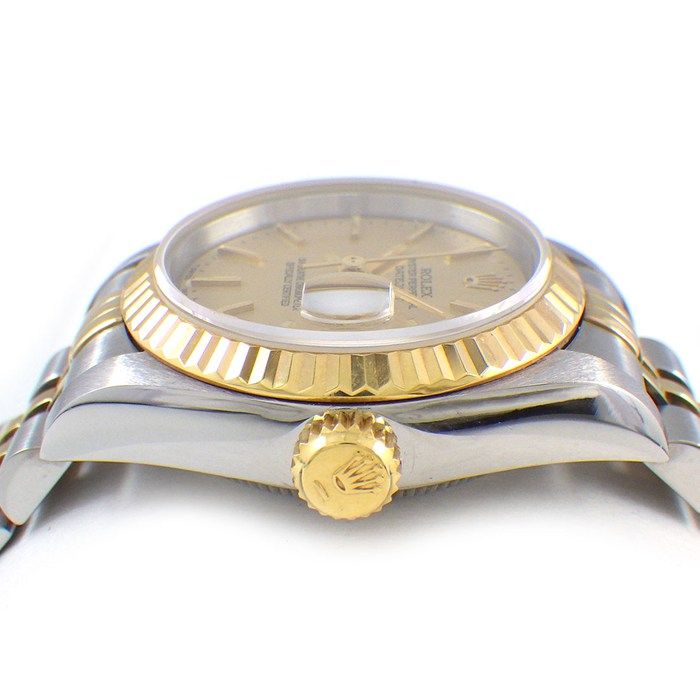 Rolex Watch Datejust T Number Champagne Gold Dial Date 18k Yellow SS Automatic — view 2