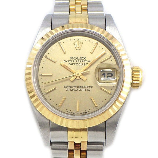 Rolex Watch Datejust T Number Champagne Gold Dial Date 18k Yellow SS Automatic