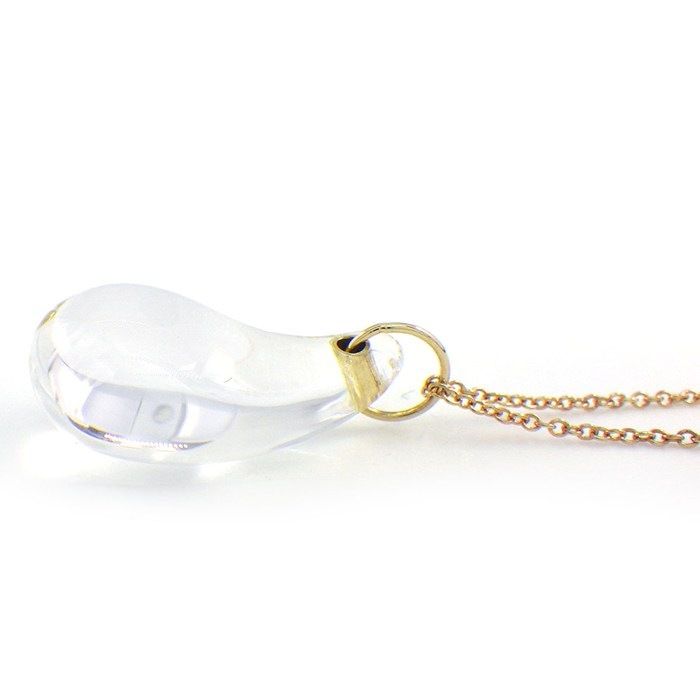 Tiffany & Co Necklace Teardrop Rock Crystal 18k Yellow Gold — view 3