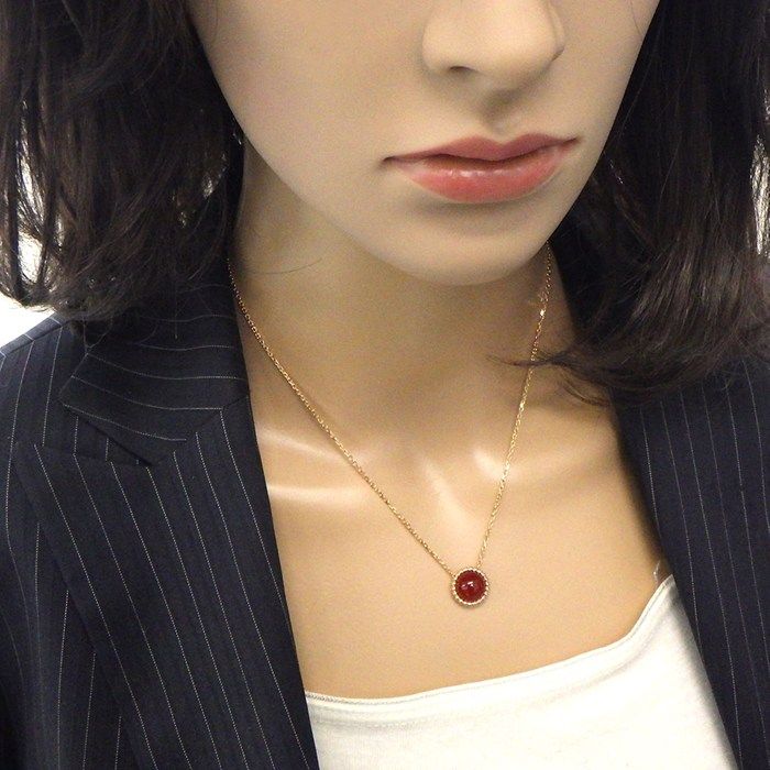 Van Cleef & Arpels Necklace Perlee Couleur Cabochon Cut Carnelian 18k Pink Gold — view 8