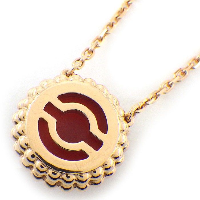 Van Cleef & Arpels Necklace Perlee Couleur Cabochon Cut Carnelian 18k Pink Gold — view 2