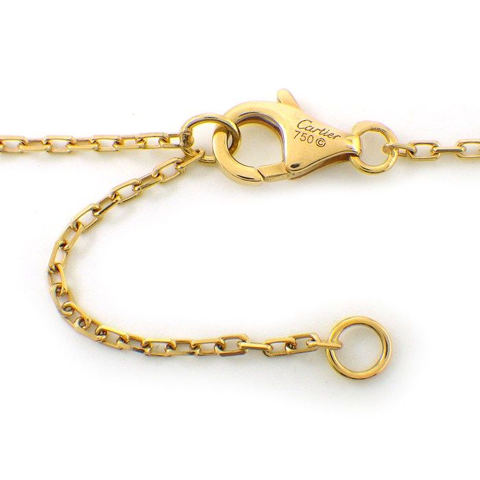 Cartier Necklace Logo Double Diamond 18k Pink Gold — view 4