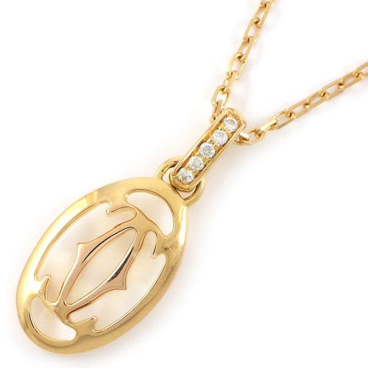 Cartier Necklace Logo Double Diamond 18k Pink Gold