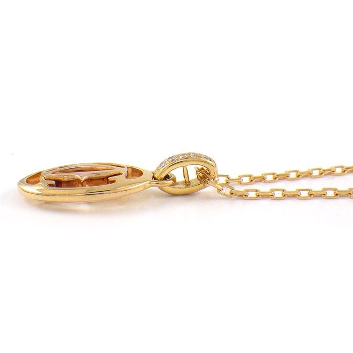 Cartier Necklace Logo Double Diamond 18k Pink Gold — view 3