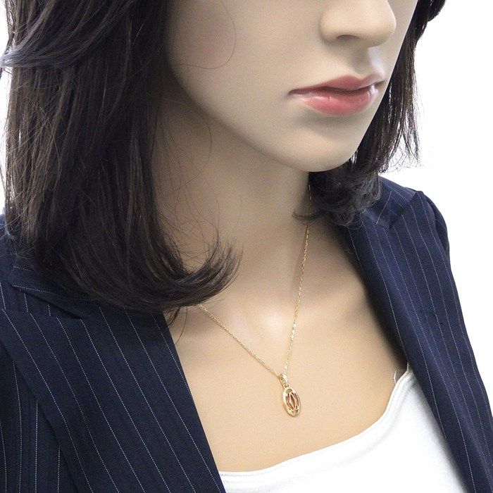 Cartier Necklace Logo Double Diamond 18k Pink Gold — view 8