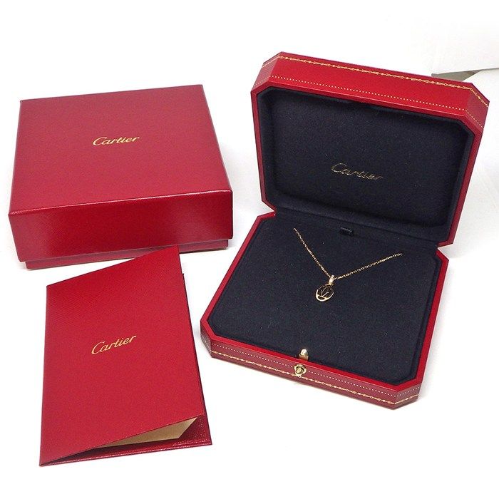 Cartier Necklace Logo Double Diamond 18k Pink Gold — view 9
