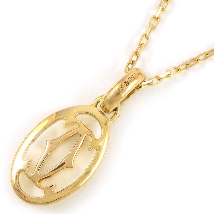 Cartier Necklace Logo Double Diamond 18k Pink Gold — view 2