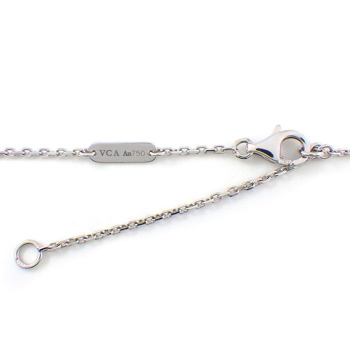 Van Cleef & Arpels Necklace Vintage Alhambra White Shell 18k White Gold — view 3