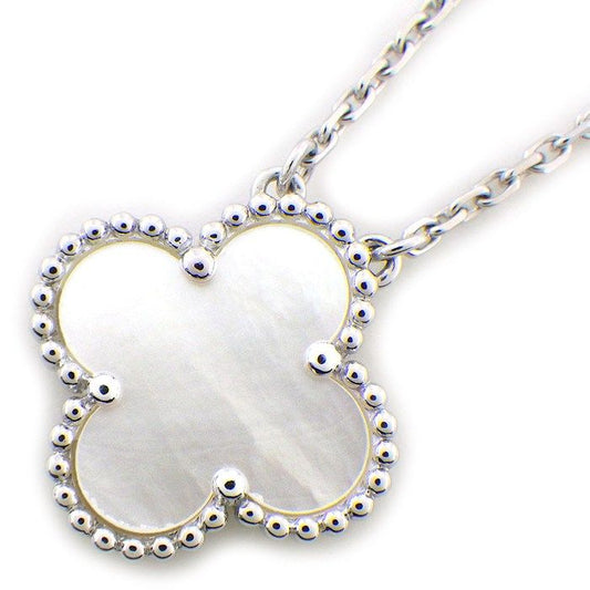 Van Cleef & Arpels Necklace Vintage Alhambra White Shell 18k White Gold
