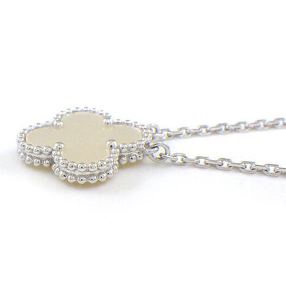 Van Cleef & Arpels Necklace Vintage Alhambra White Shell 18k White Gold — view 2