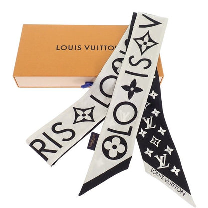 Louis Vuitton Bandeau BB Monogram Infinity Scarf Silk Black Blanc White Monotone — view 7