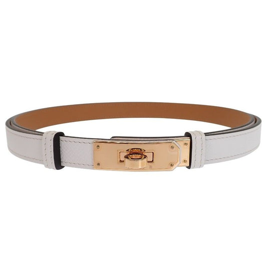 Hermes Kelly 18 Slim Belt Veau Epsom White Pink Gold SA