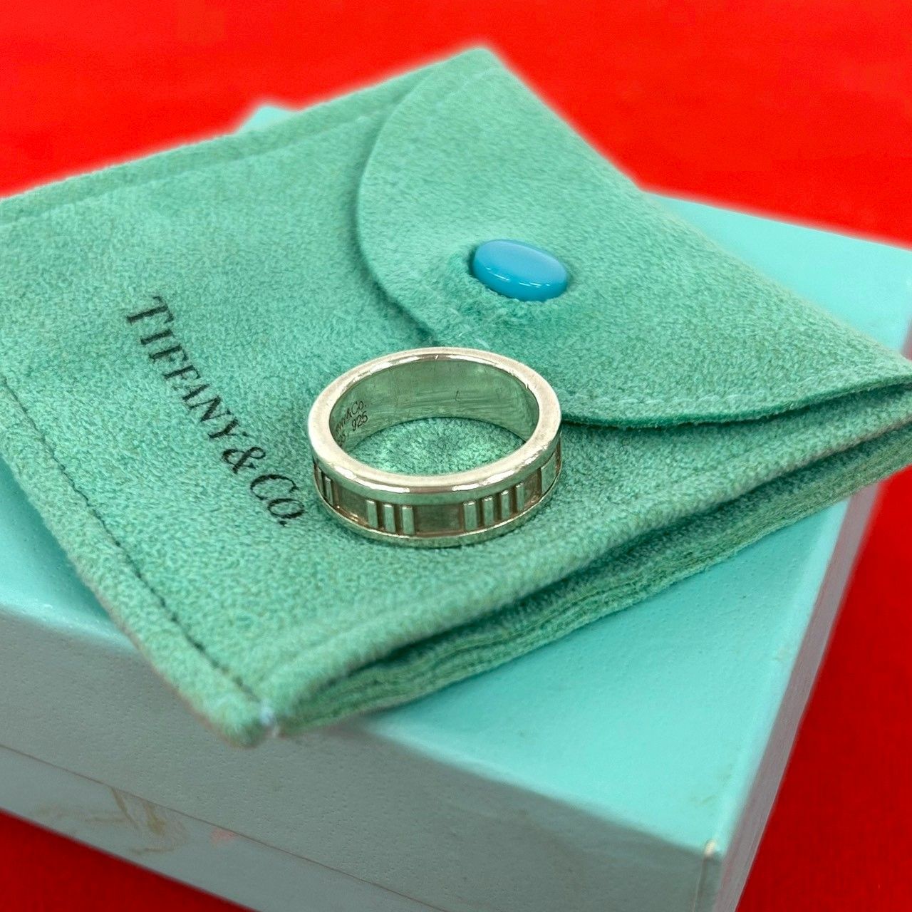 Tiffany & Co Box Atlas Ring 925 Sterling Silver No 10 0512