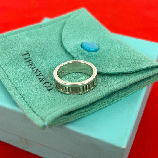 Tiffany & Co Box Atlas Ring 925 Sterling Silver No 10 0512