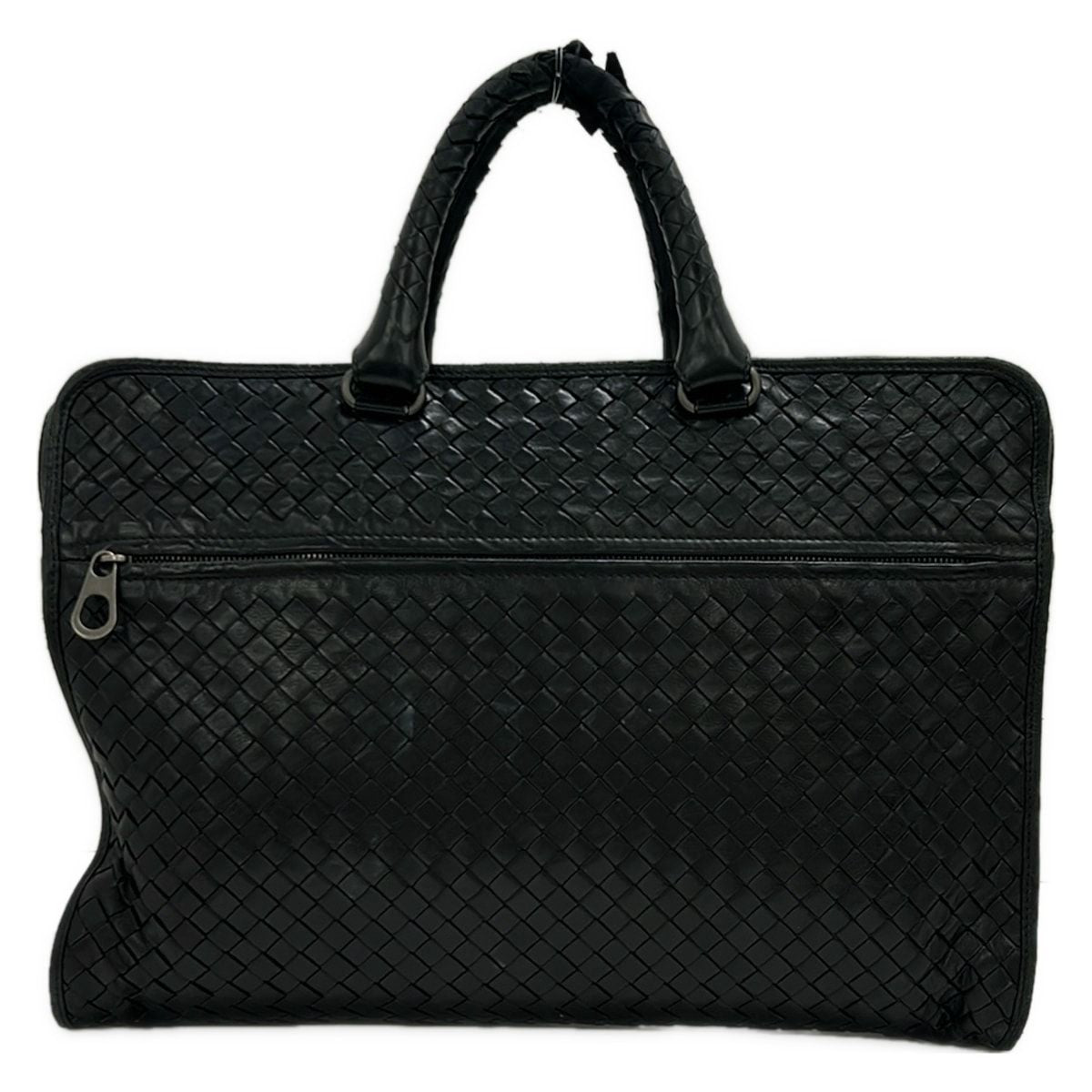 Bottega Veneta Business Bag Intrecciato Black No Lock Leather
