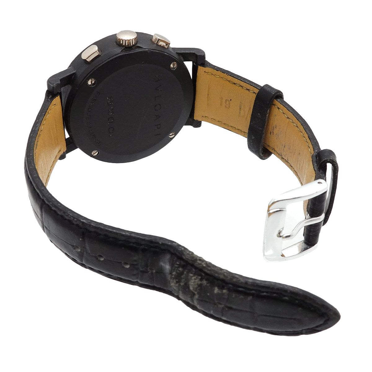 Bvlgari Chronograph Watch Date Black Carbon Quartz — view 4