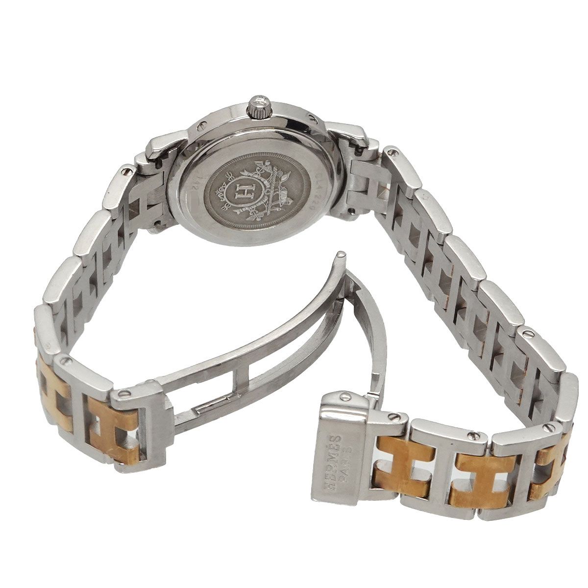 Hermes Clipper Cl4 220 Vintage Watch Date Ivory Quartz — view 4