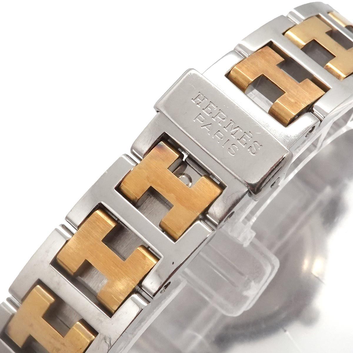 Hermes Clipper Cl4 220 Vintage Watch Date Ivory Quartz — view 6