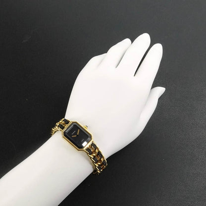 Chanel Premiere L Vintage Watch Black Gold — view 3