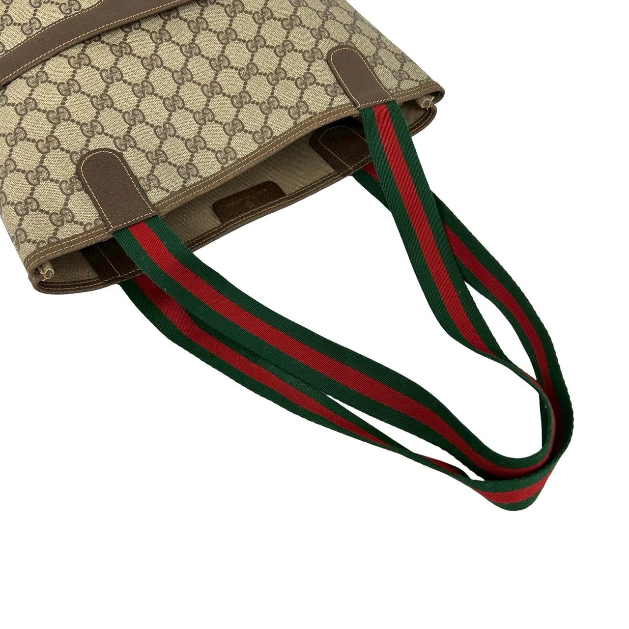 Gucci Vintage Sherry Line GG Logo Leather Tote Brown — view 4
