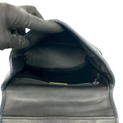 Dior Vintage CD Logo Leather 2-Way Shoulder Bag Navy — view 9
