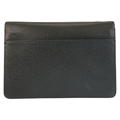 Louis Vuitton Taiga Selenga Black Silver Leather Clutch — view 2