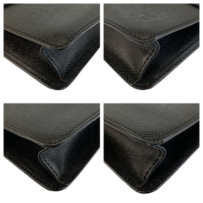 Louis Vuitton Taiga Selenga Black Silver Leather Clutch — view 4