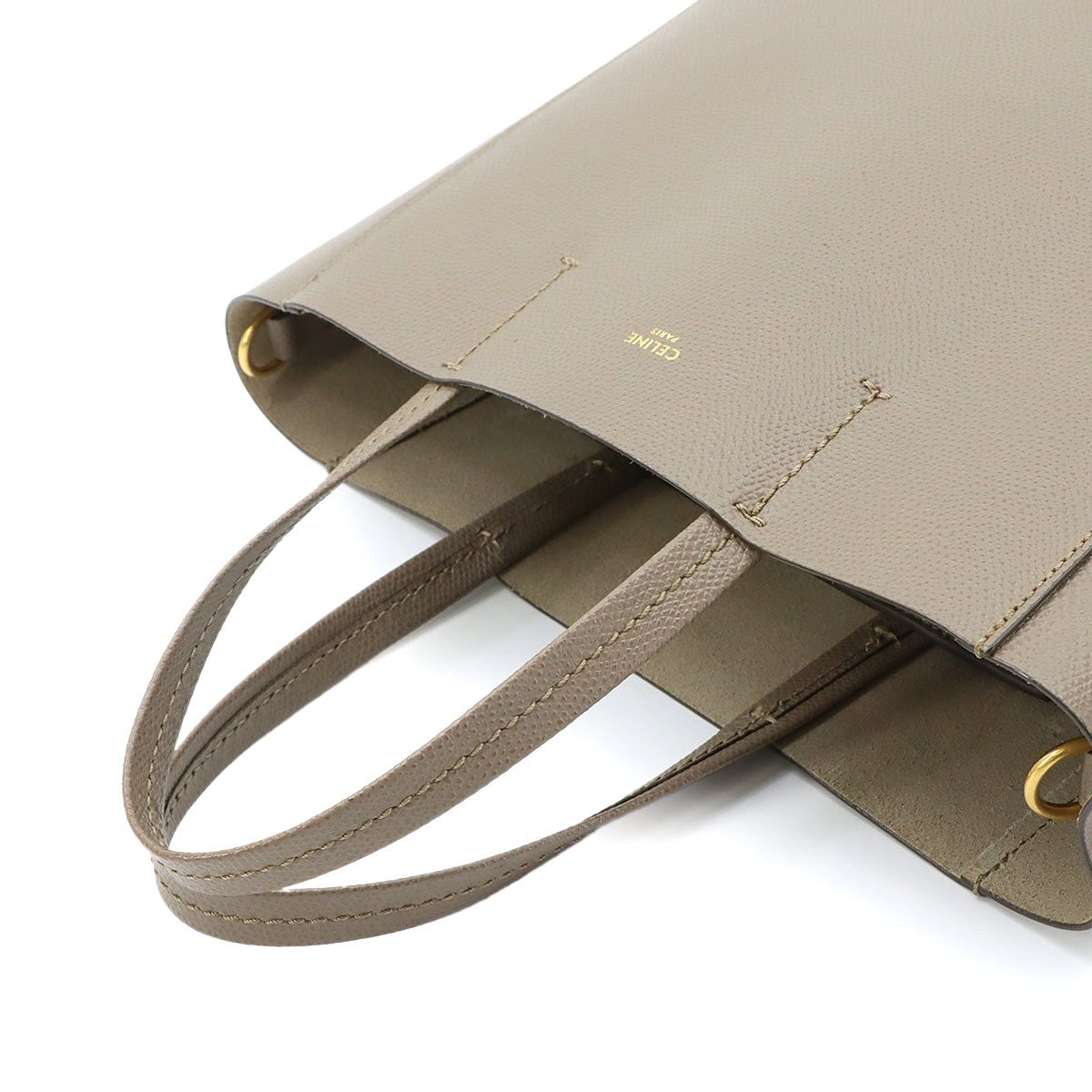 Celine Small Vertical Cover 2-Way Tote Shoulder Bag Leather Taupe — view 5