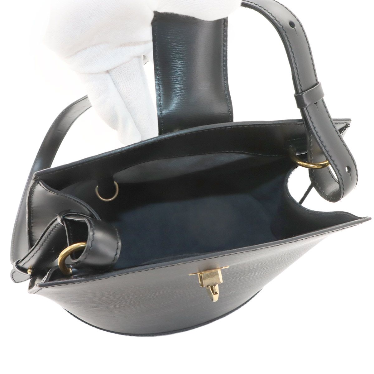 Louis Vuitton Epi Cluny Shoulder Bag Leather Noir Gold — view 6