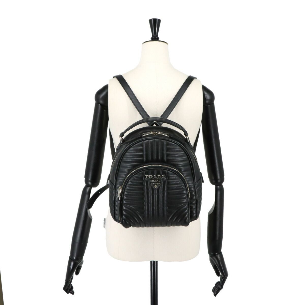 Prada Diagram Backpack Leather Nero — view 9