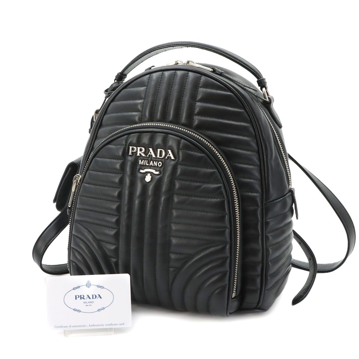 Prada Diagram Backpack Leather Nero — view 2