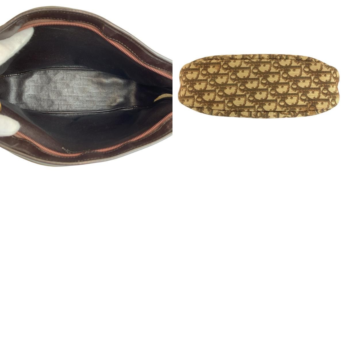 Dior Trotter Beige Brown Gold Canvas Shoulder — view 9
