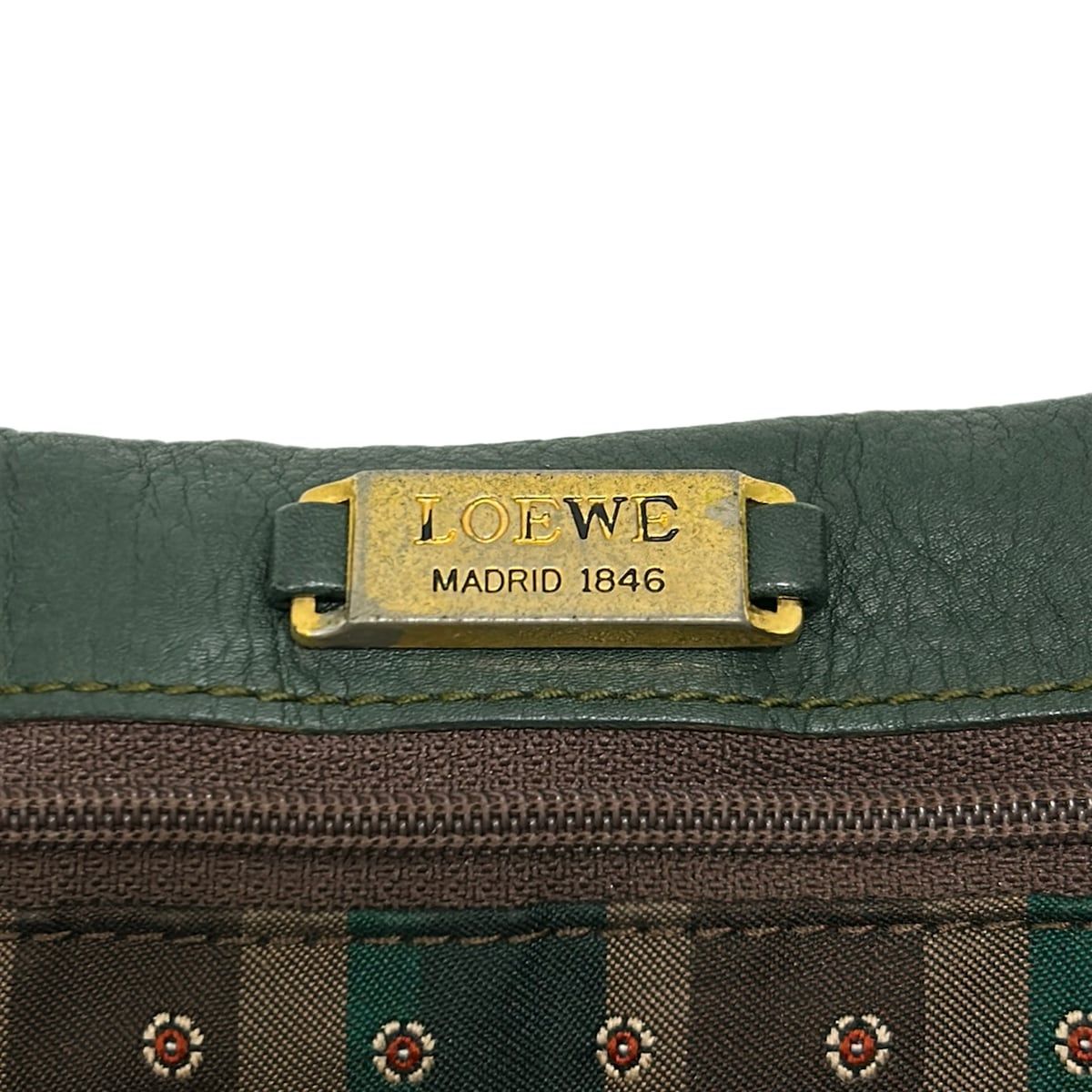 Loewe Shoulder Bag Dark Green Leather — view 8