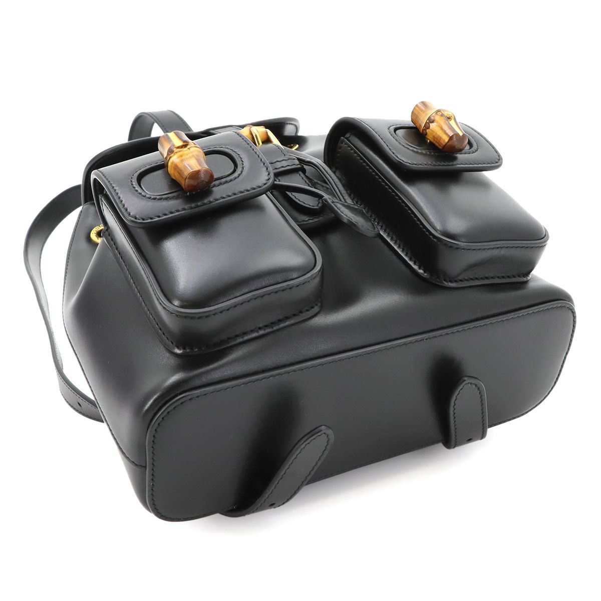 Gucci Bamboo Backpack Leather Black Gold — view 4