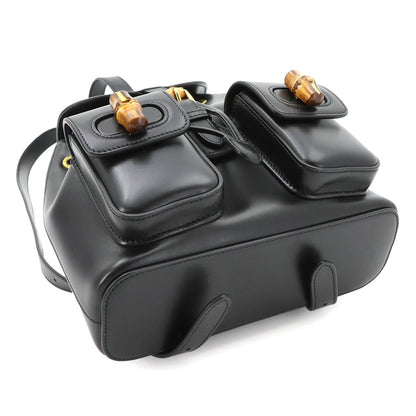Gucci Bamboo Backpack Leather Black Gold — view 4