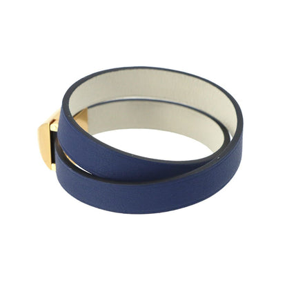 Hermes Medallion Infini Double Tour Reversible Bracelet Swift Blue Brighton — view 3