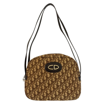 Dior Trotter Beige Brown Gold Canvas Shoulder
