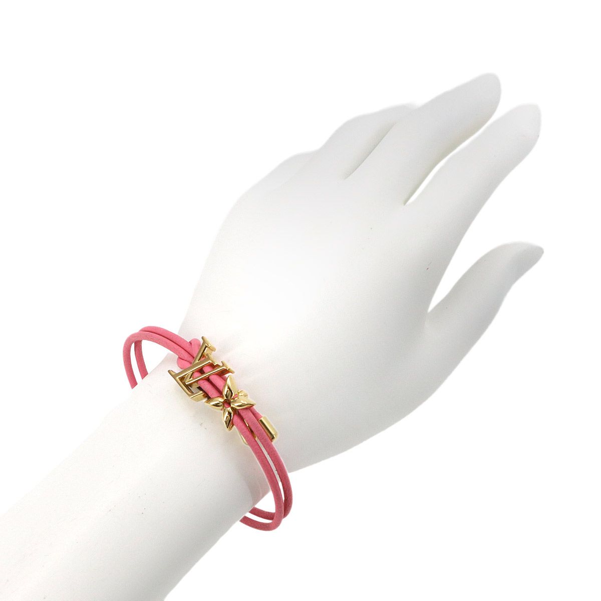 Louis Vuitton Bracelet LV Blue Leather Pink Gold — view 7