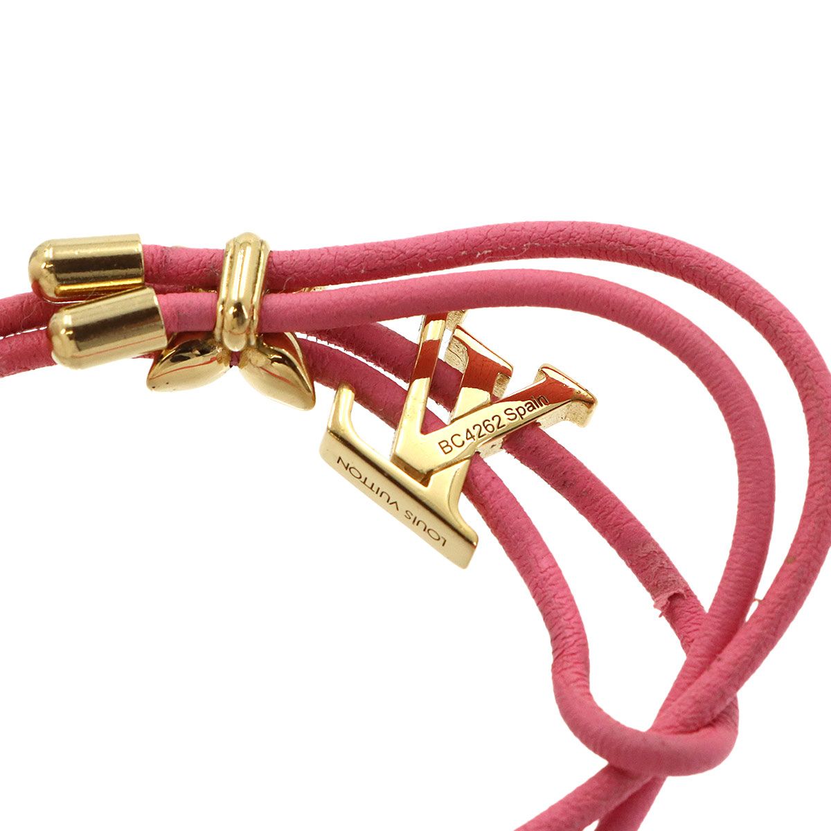 Louis Vuitton Bracelet LV Blue Leather Pink Gold — view 6