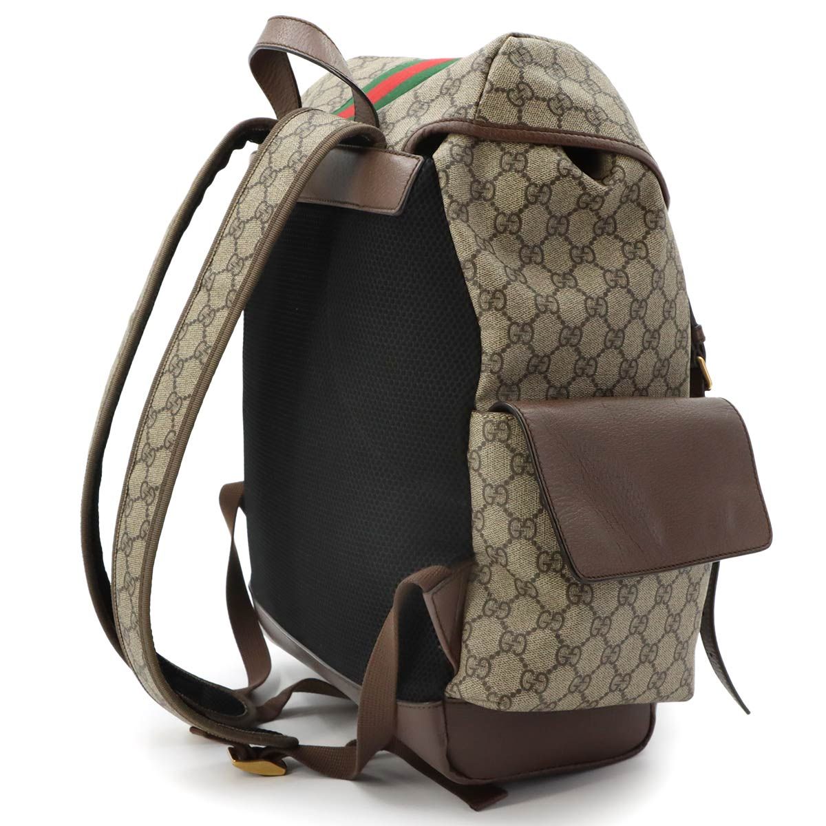 Gucci Ophidia Backpack GG Supreme Leather Beige Brown — view 3