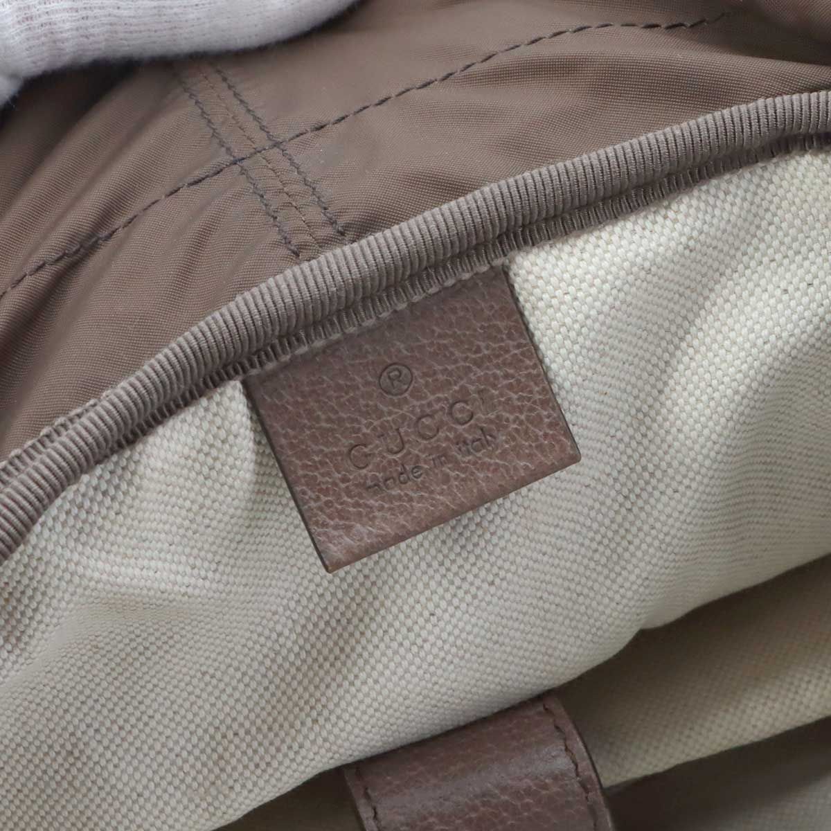 Gucci Ophidia Backpack GG Supreme Leather Beige Brown — view 6