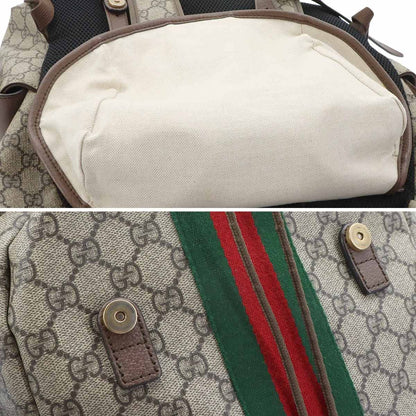 Gucci Ophidia Backpack GG Supreme Leather Beige Brown — view 9