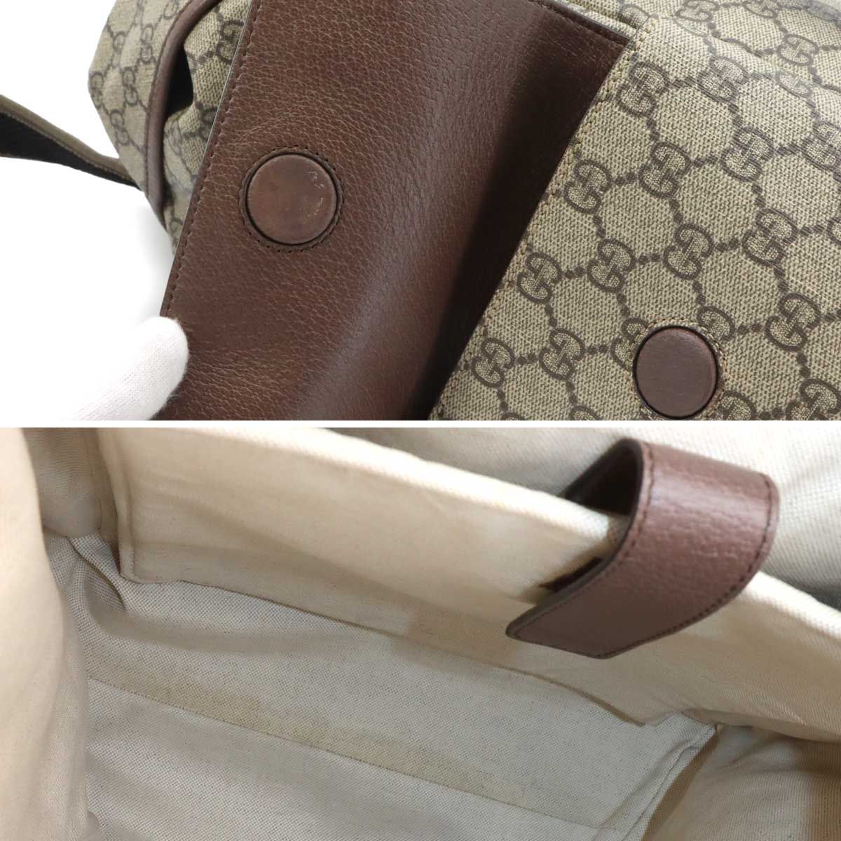 Gucci Ophidia Backpack GG Supreme Leather Beige Brown — view 8