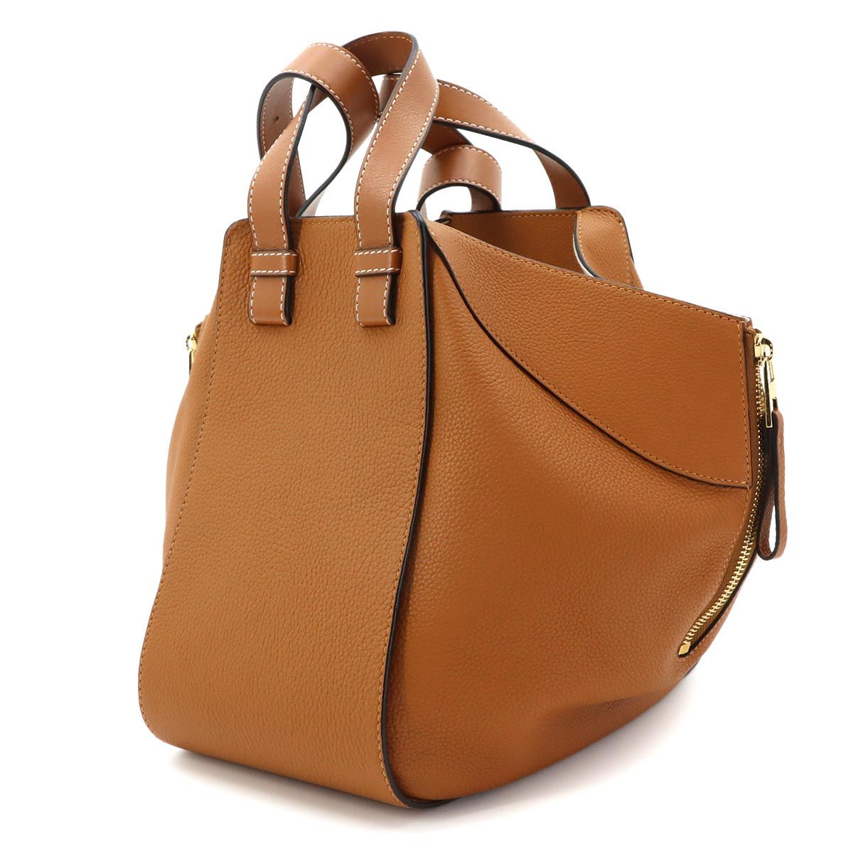 Loewe Hammock Small 2-Way Bag Leather Brown Gold — view 3