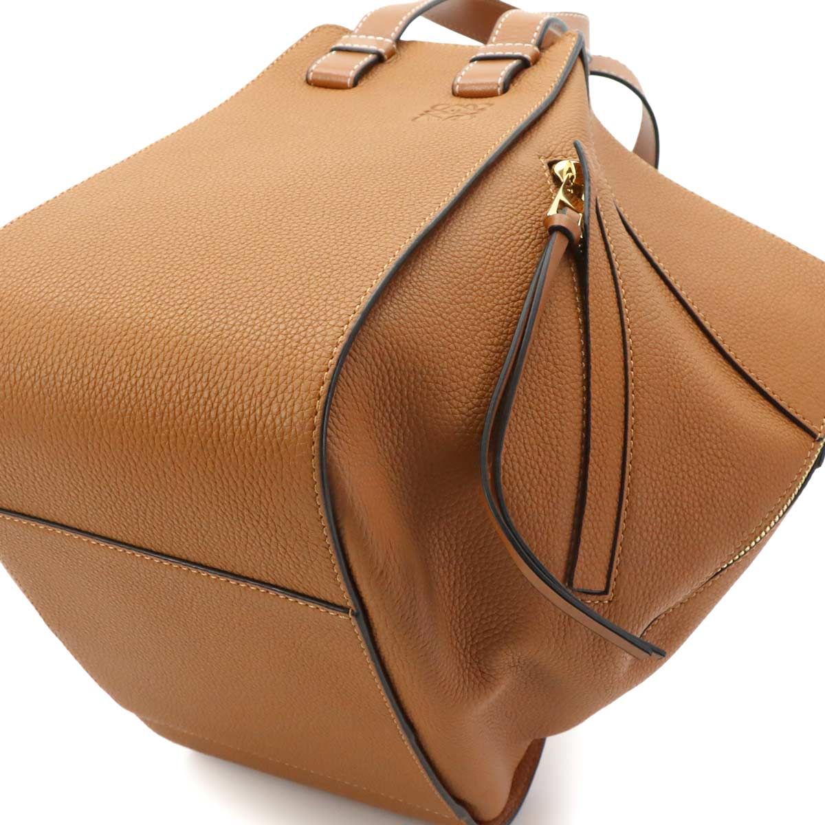 Loewe Hammock Small 2-Way Bag Leather Brown Gold — view 9