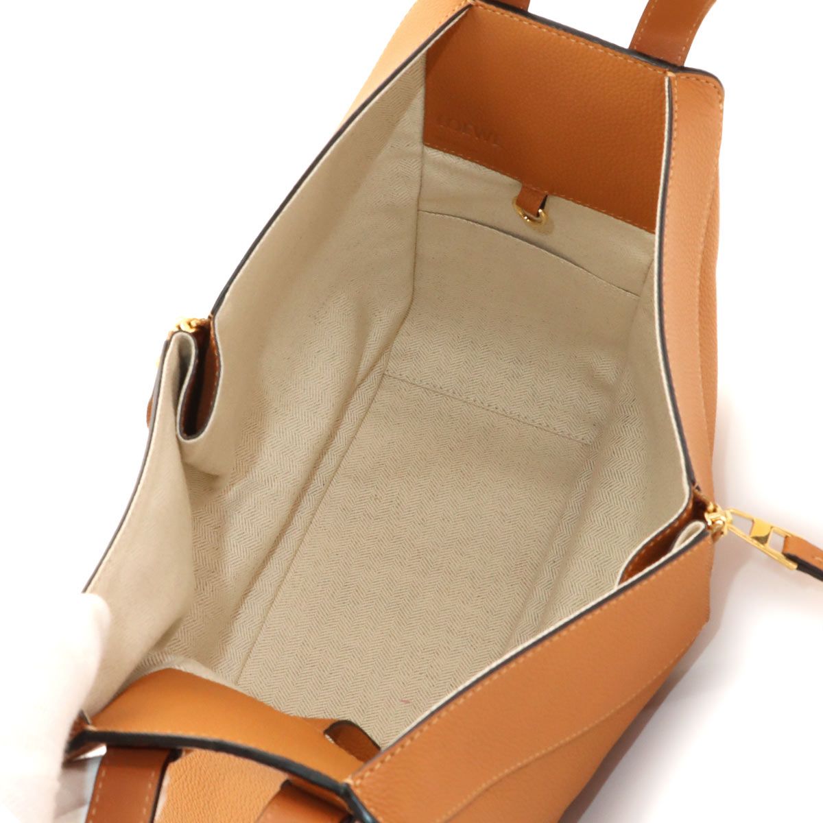 Loewe Hammock Small 2-Way Bag Leather Brown Gold — view 6