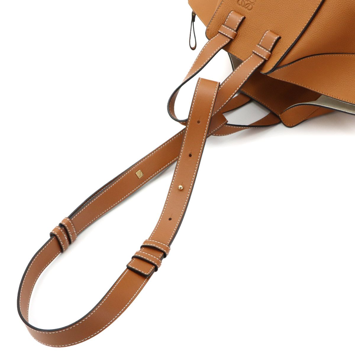 Loewe Hammock Small 2-Way Bag Leather Brown Gold — view 5