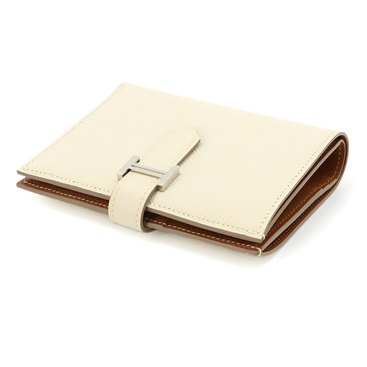 Hermes Bearn Compact Verso Bifold Wallet Epsom Cles Gold Silver — view 5